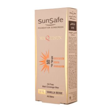 تصویر  ضد آفتاب سان سیف کرم پودری و پرایمری مکیسان با SPF50 رنگی حجم 40g