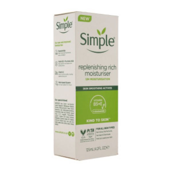 تصویر  کرم آبرسان و مرطوب کننده سیمپل مدل ریچ مناسب پوست خشک تا نرمال حجم 125ml