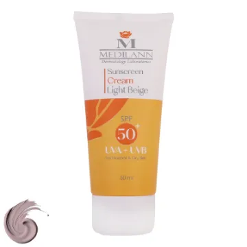 تصویر  کرم ضدآفتاب رنگی مدیلن SPF50، مناسب پوست‌های خشک، حجم 50 میلی‌لیتر