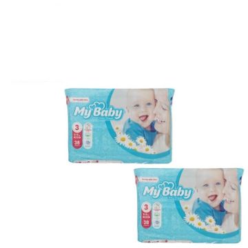 تصویر  پوشک کودک مای بیبی مدل Max Care سایز 3 سه بسته 38 عددی